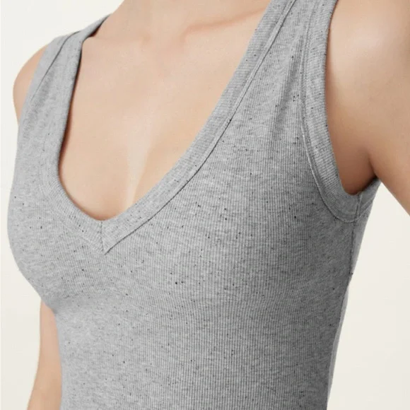 Ogl Stretchy V-neck Cotton New Airy Brami Tank - Heather Grey Small New - Picture 4 of 9
